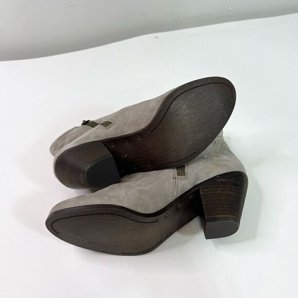 Sam Edelman Boots Womens 9M Gray Louie Western Style Suede Fringed Ankle - Picture 8 of 12